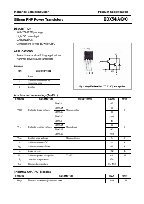 BDX54A Datasheet PDF Inchange Semiconductor
