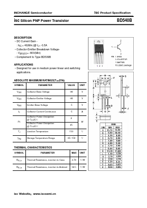 BD540B Datasheet PDF Inchange Semiconductor