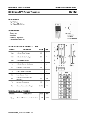 BUT12 Datasheet PDF Inchange Semiconductor