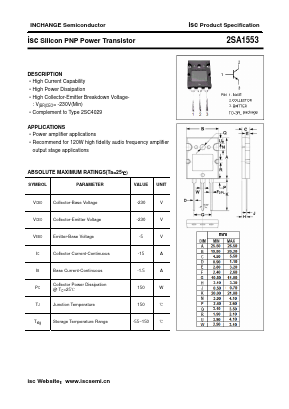 2SA1553 Datasheet PDF Inchange Semiconductor