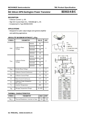 BDX63B Datasheet PDF Inchange Semiconductor