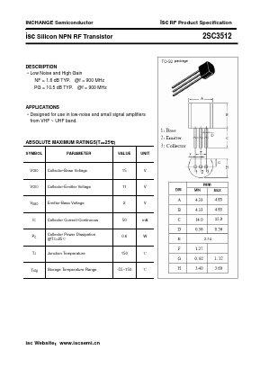 C3512 Datasheet PDF Inchange Semiconductor