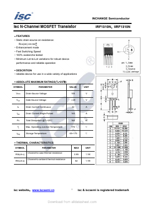 IIRF1310N Datasheet PDF Inchange Semiconductor