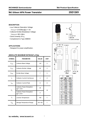 D1269 Datasheet PDF Inchange Semiconductor