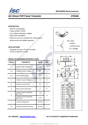 NTE388 Datasheet PDF Inchange Semiconductor