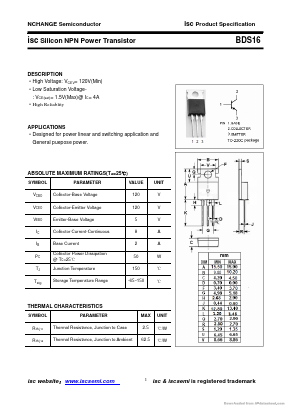 BDS16 Datasheet PDF Inchange Semiconductor