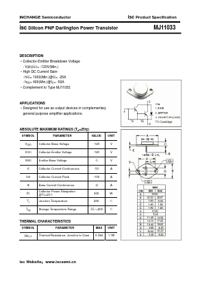 MJ11033 Datasheet PDF Inchange Semiconductor