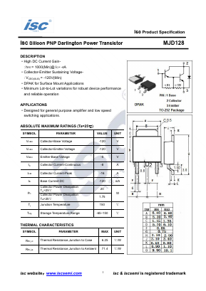 MJD128 Datasheet PDF Inchange Semiconductor