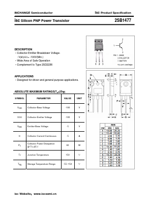 B1477 Datasheet PDF Inchange Semiconductor