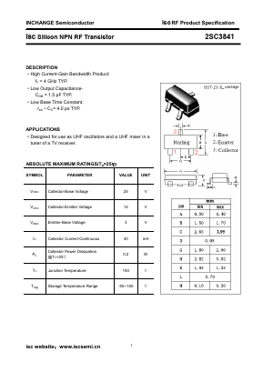 2SC3841 Datasheet PDF Inchange Semiconductor