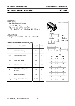 2SC5890 Datasheet PDF Inchange Semiconductor
