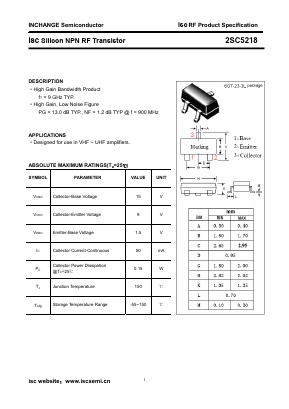 2SC5218 Datasheet PDF Inchange Semiconductor