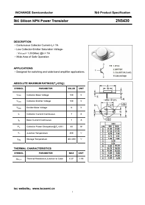 2N5430 Datasheet PDF Inchange Semiconductor