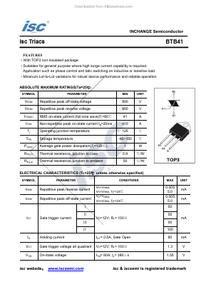 BTB41 Datasheet PDF Inchange Semiconductor