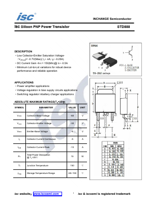 STD888 Datasheet PDF Inchange Semiconductor