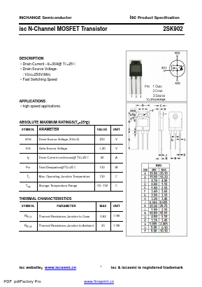 K902 Datasheet PDF Inchange Semiconductor