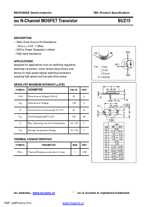 BUZ15 Datasheet PDF Inchange Semiconductor