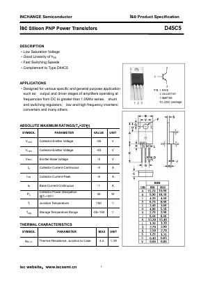D45C5 Datasheet PDF Inchange Semiconductor