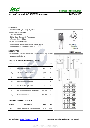 R6504KNX Datasheet PDF Inchange Semiconductor