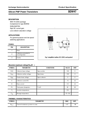 BDW47 Datasheet PDF Inchange Semiconductor