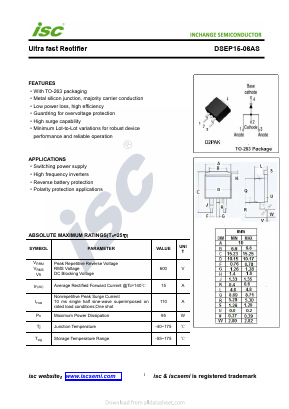 DSEP15-06AS Datasheet PDF Inchange Semiconductor