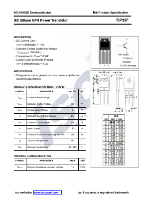TIP35F Datasheet PDF Inchange Semiconductor