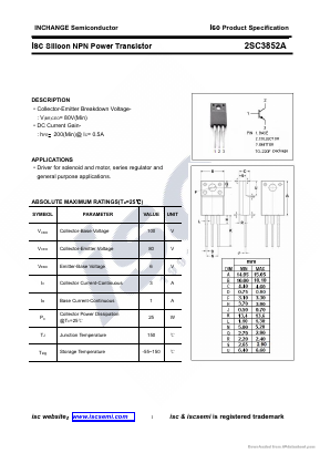 C3852A Datasheet PDF Inchange Semiconductor