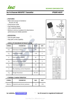 IPI50R140CP Datasheet PDF Inchange Semiconductor