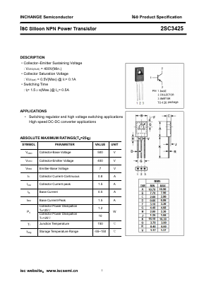 2SC3425 Datasheet PDF Inchange Semiconductor
