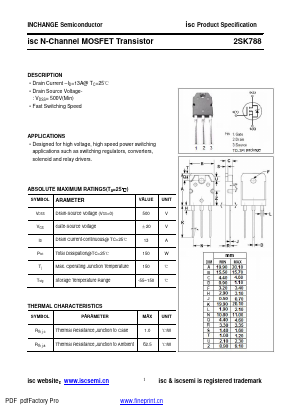 2SK788 Datasheet PDF Inchange Semiconductor