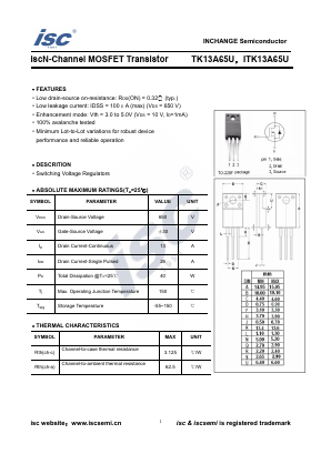 TK13A65U Datasheet PDF Inchange Semiconductor