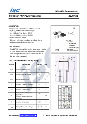 A1615 Datasheet PDF Inchange Semiconductor