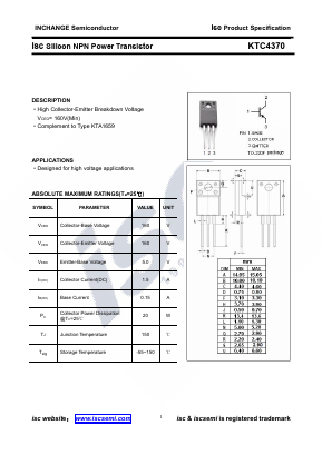 KTC4370 Datasheet PDF Inchange Semiconductor