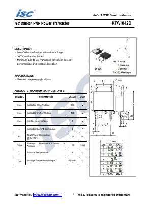 KTA1042D Datasheet PDF Inchange Semiconductor