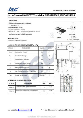 ISPD02N50C3 Datasheet PDF Inchange Semiconductor