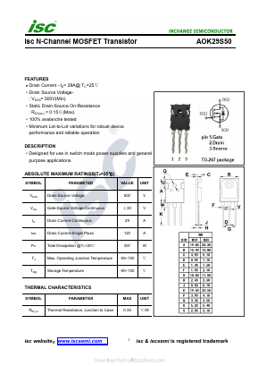 AOK29S50 Datasheet PDF Inchange Semiconductor
