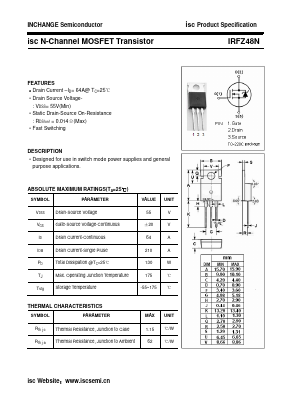 IRFZ48N Datasheet PDF Inchange Semiconductor