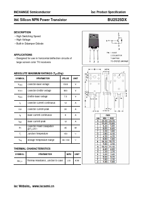 BU2525DX Datasheet PDF Inchange Semiconductor