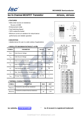 IIRF530N Datasheet PDF Inchange Semiconductor