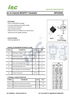 IRF530NS Datasheet PDF Inchange Semiconductor