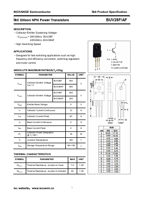 BUV28AF Datasheet PDF Inchange Semiconductor
