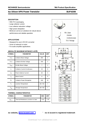 BUF420M Datasheet PDF Inchange Semiconductor