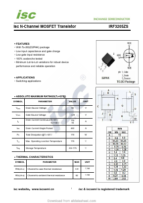 IRF3205ZS Datasheet PDF Inchange Semiconductor