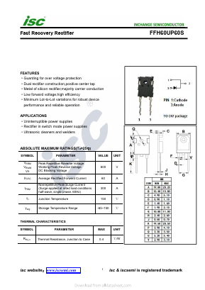 FFH60UP60S Datasheet PDF Inchange Semiconductor