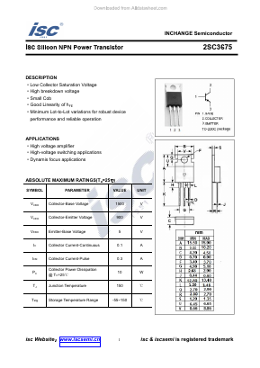 C3675 Datasheet PDF Inchange Semiconductor
