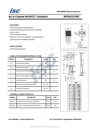 IRFB4321PBF Datasheet PDF Inchange Semiconductor