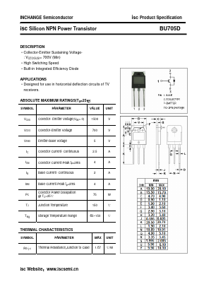 BU705D Datasheet PDF Inchange Semiconductor