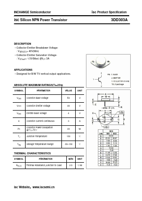 3DD303A Datasheet PDF Inchange Semiconductor