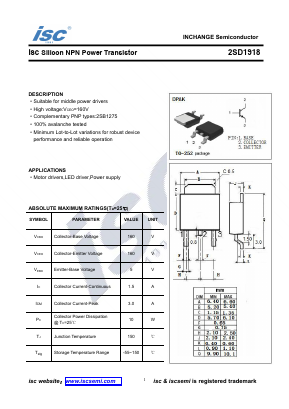 2SD1918 Datasheet PDF Inchange Semiconductor