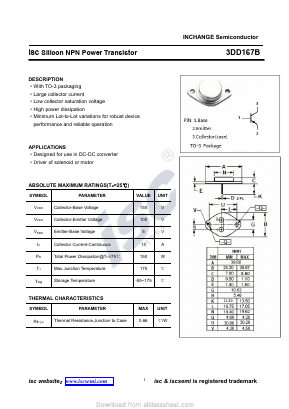 3DD167B Datasheet PDF Inchange Semiconductor